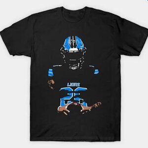 Mens Detroit Lions T-Shirt Large GIBBS Blackout NFL Football Black Short Sleeve